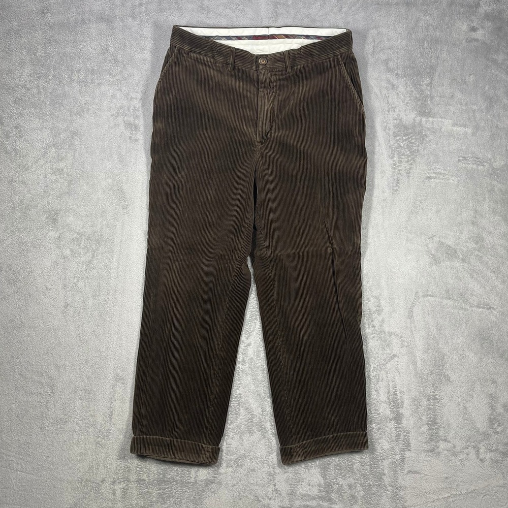 Polo Ralph Lauren Corduroy Pants Mens 34/30(32x27) Brown Straight Leg Wide Wale